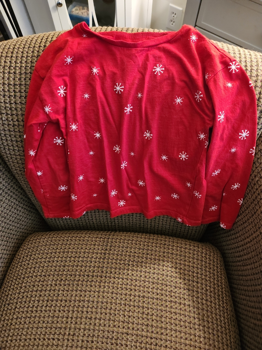 Carter's Red Long-Sleeve Snowflake Print Top
